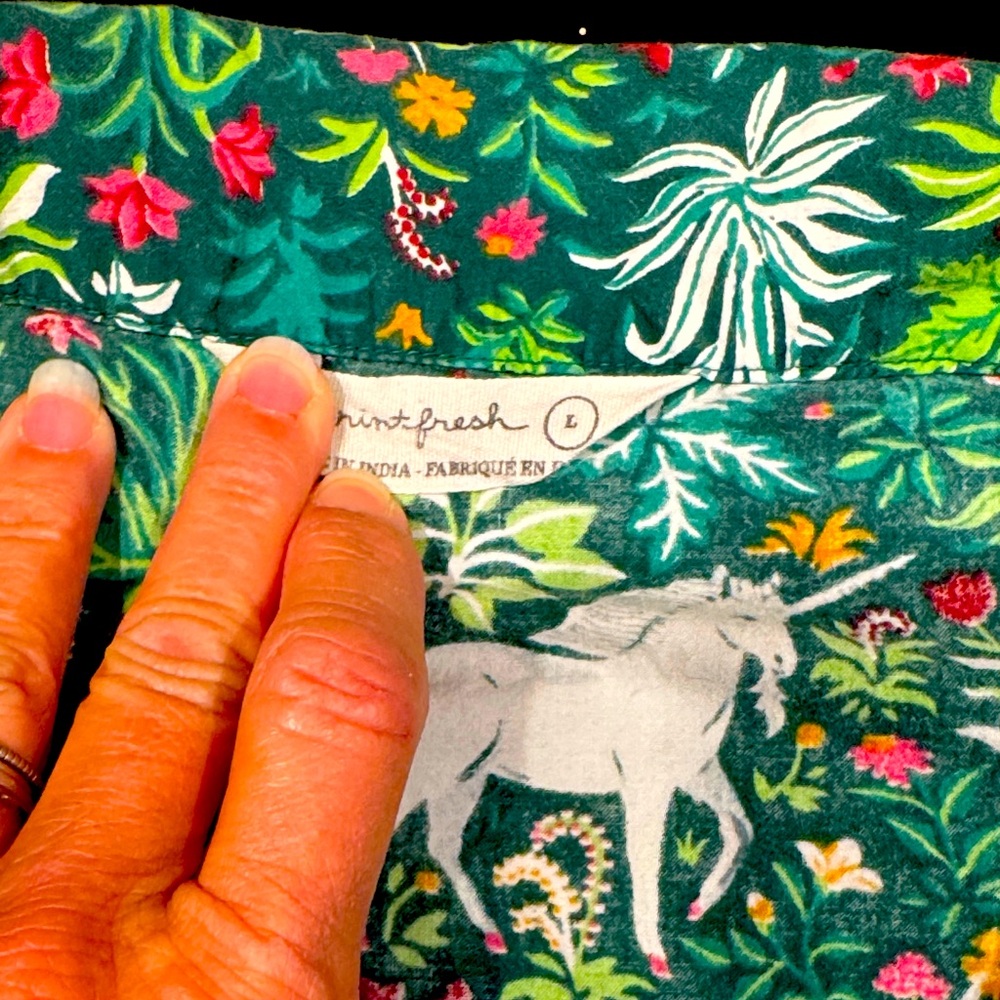 PrintFresh Anthropology Unicorn and Floral PJ Shorts Set